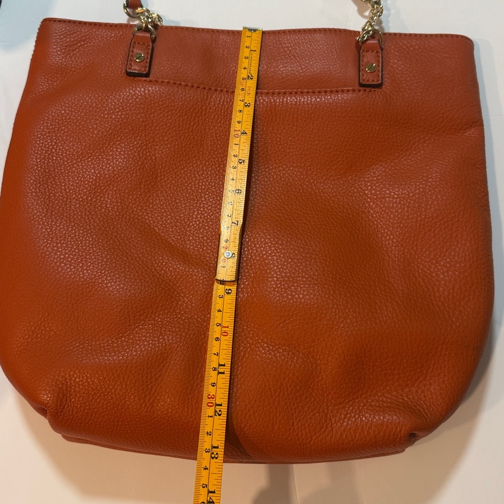 Michael Kors Large Orange Leather Shoulder Tote Bag - Picture 6 of 7